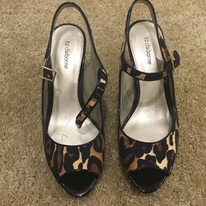 Liz Claiborne Leopard Print SlingBacks New no Box Sz 9M Retail $89 MINT